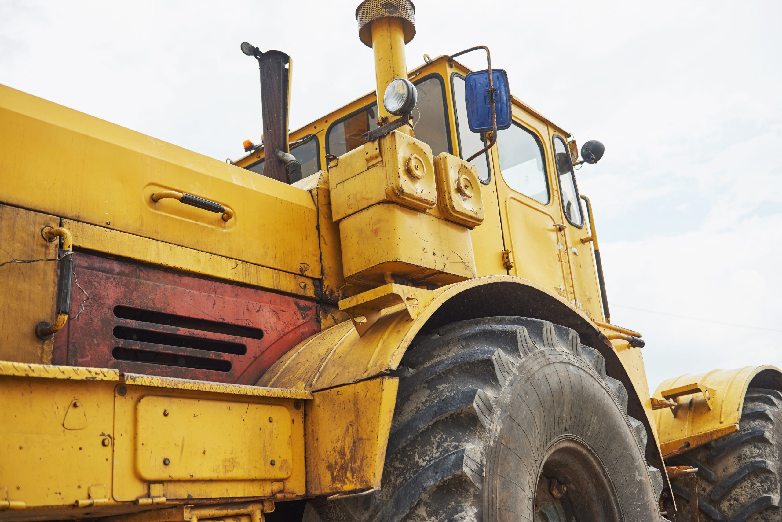 heavy construction loader bulldozer at construction area.