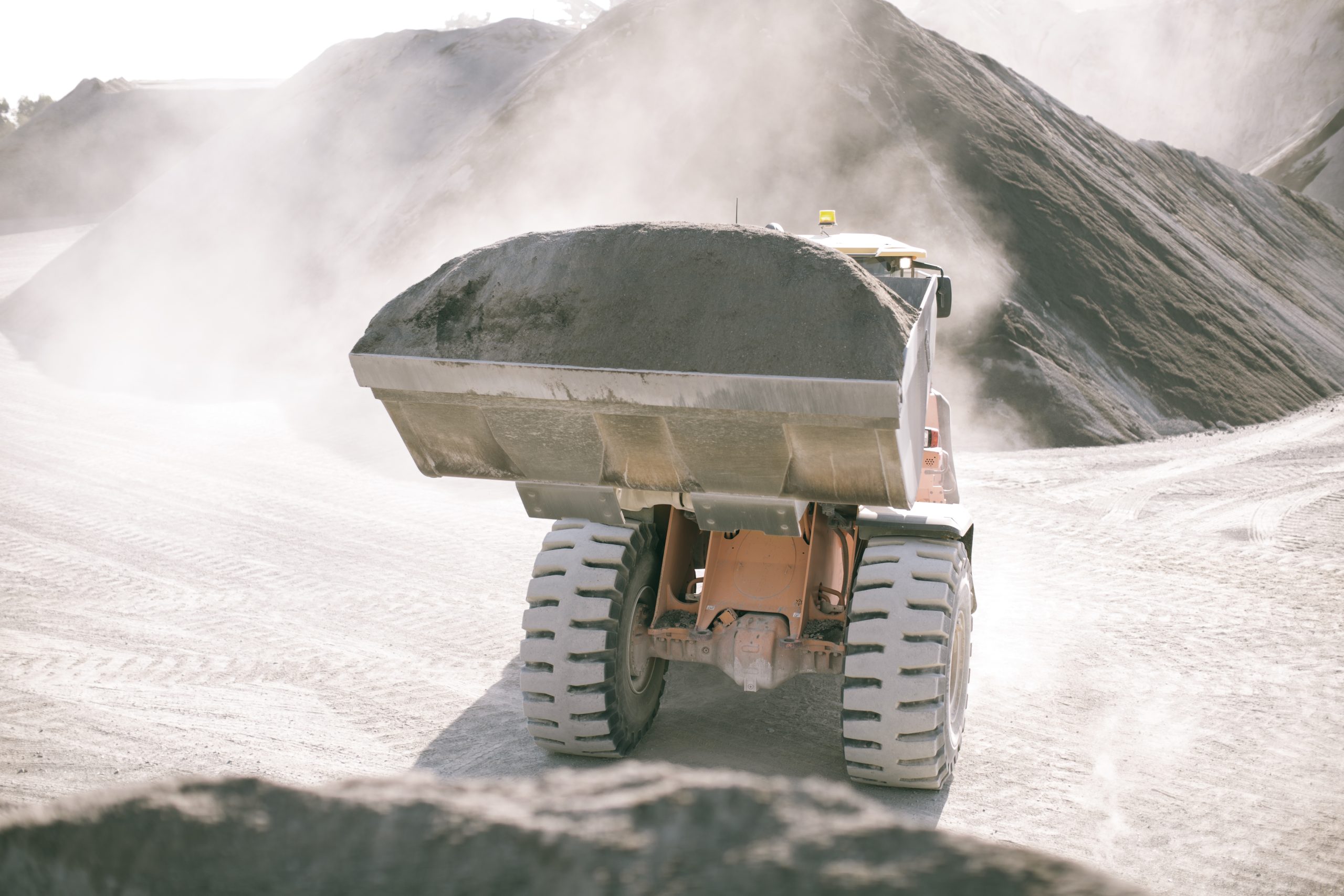 Heavy machinery in quarry